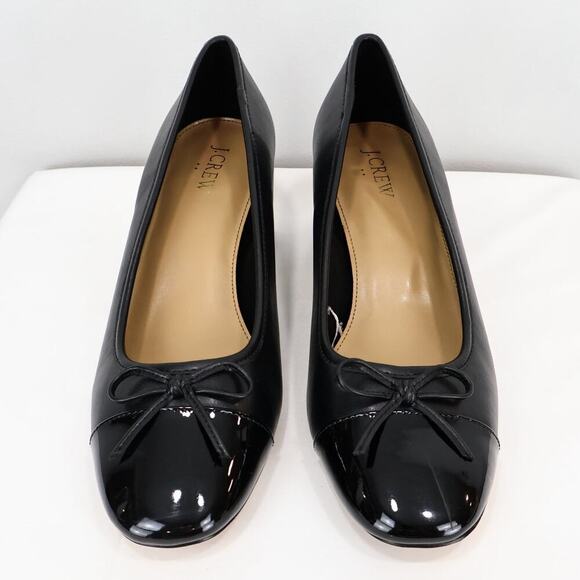 J. Crew Cap-Toe Ballet Block Heel Black Size 9 - Picture 3 of 11